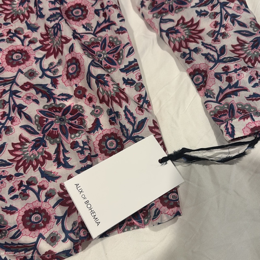 Alix Of Bohemia Pink and Blue Floral Blouse - Picture 5 of 6
